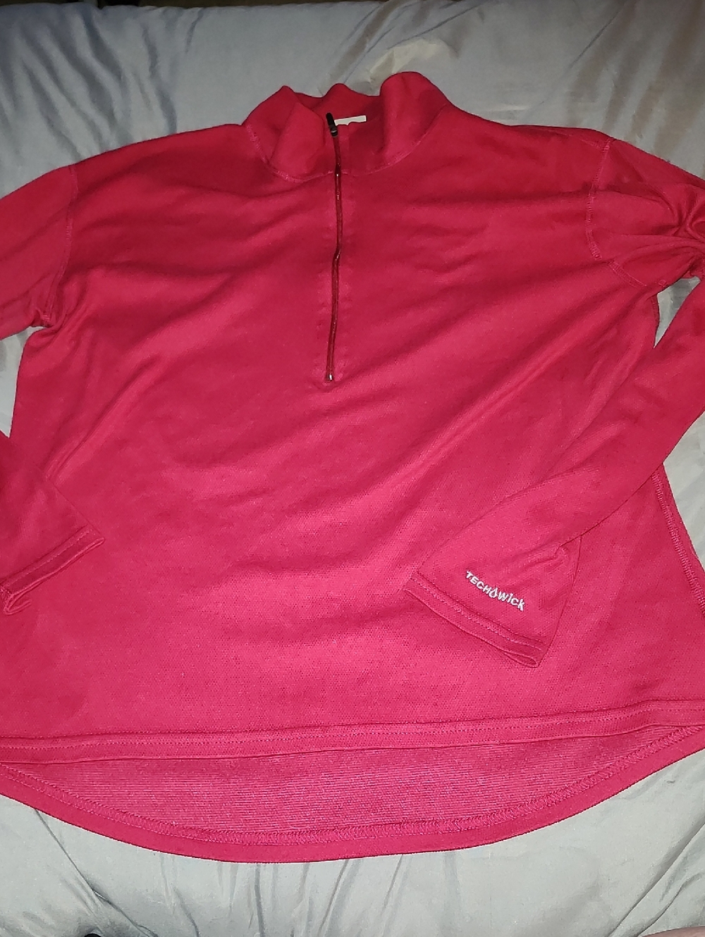 Women's Deep Red Half-Zip Pullover